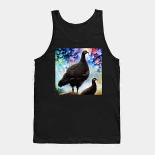 Black Grouse Family Watercolor Tank Top